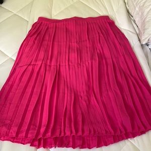 Hot Pink J Crew Pleated Skirt, 12